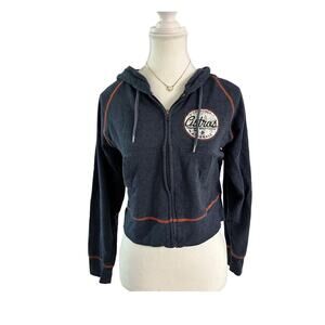 Women’s Size Small Vintage Astros Cropped Lightweight Zip Up Hoodie